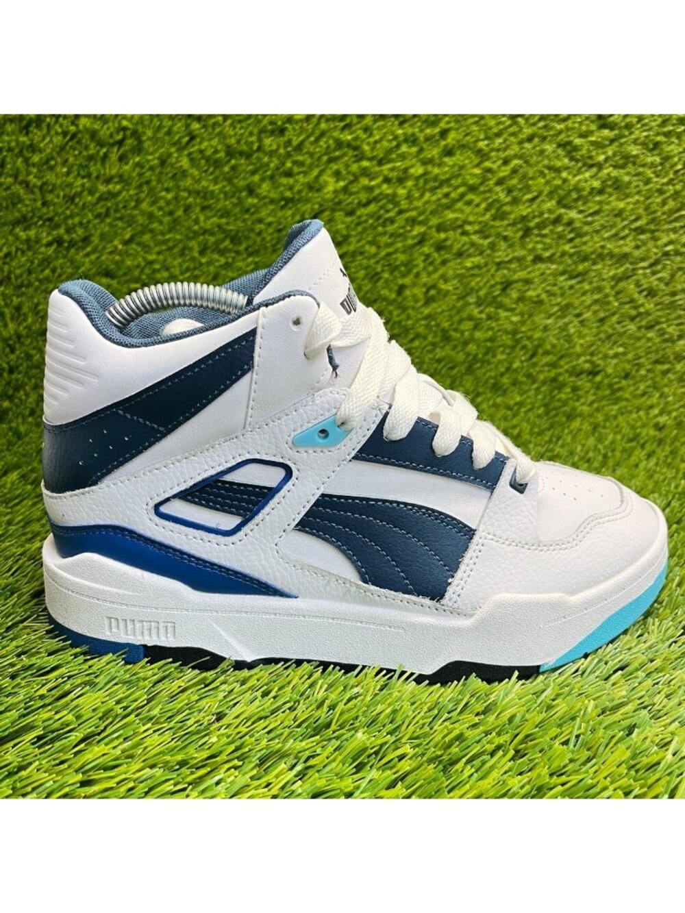 Puma Slipstream Hi Boys Size 6.5Y White Blue Athletic Casual Shoes Sneakers‎